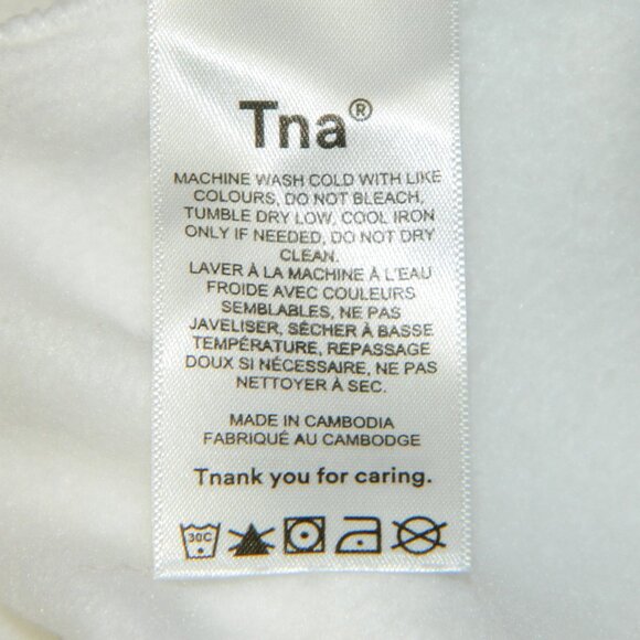 TNA Cozy Fleece Perfect Bright White Cropped Long Sleeve Sweatshirt Size M - Picture 12 of 13